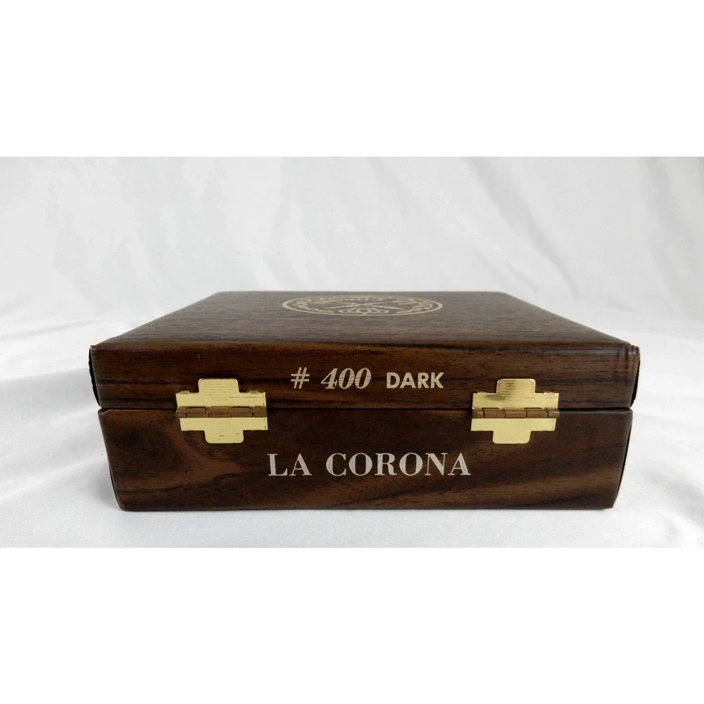 Vintage La Corona #400 Faux Walnut Cigar Box American Brands 1970s Dark